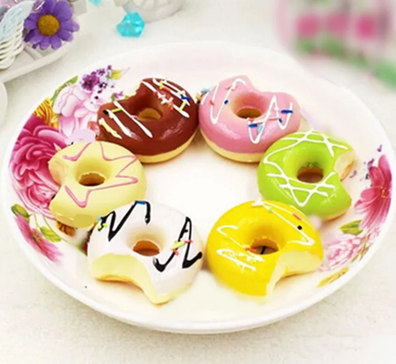 6 шт./лот один пончик искусственные продукты питания магниты на холодильник