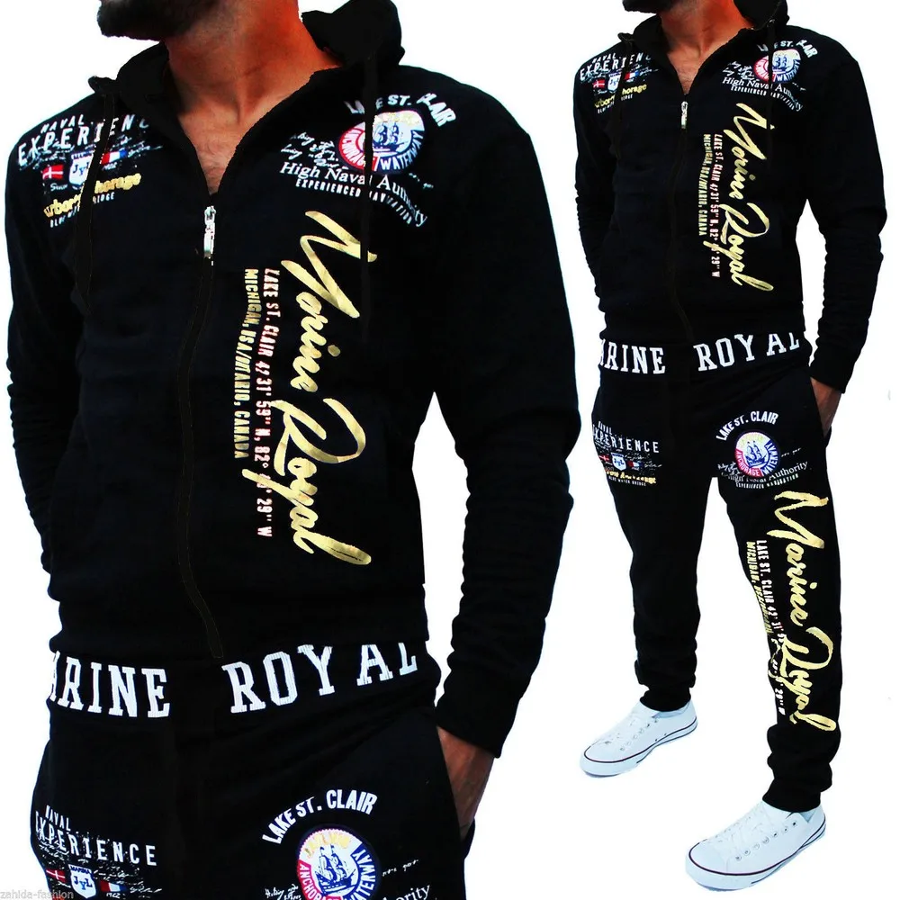 

ZOGAA 2019 Brand Mens Sweat Suits Men Sportswear 2 Piece Outfits for Men Casual Letter Print Men Track Suit Set Clothing