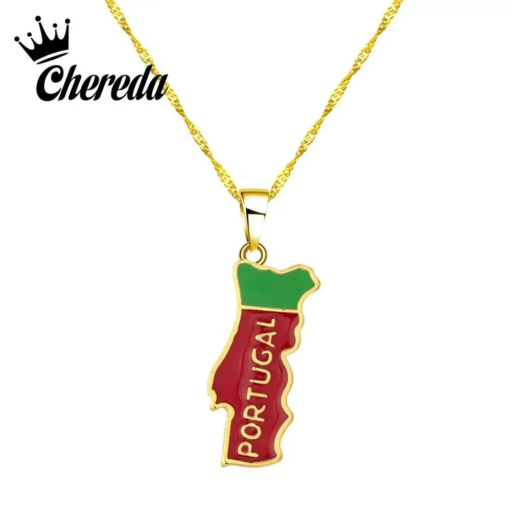 Ожерелье Chereda золотого цвета с надписью i love Somalia Map для женщин красная карта