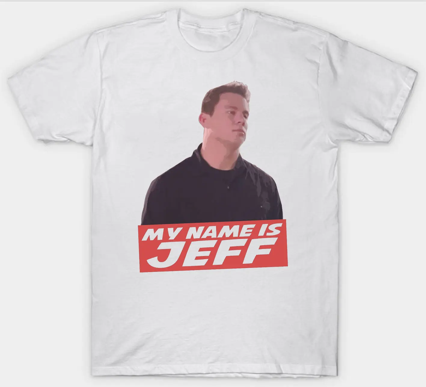 22 JUMP STREET Футболка Топ с надписью MY NAME IS JEFF FILM хлопковая футболка короткими