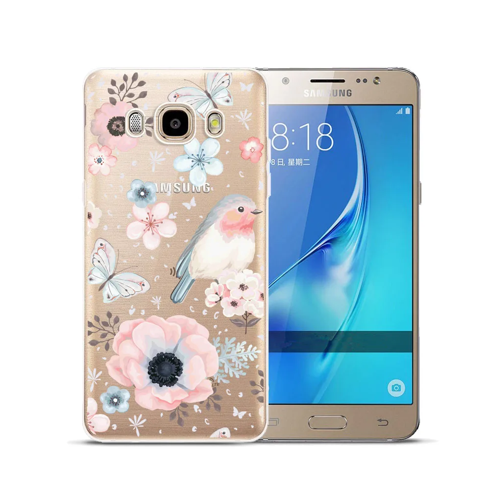 Мягкий чехол из ТПУ с цветочными листьями для Samsung Galaxy J3 J5 J7 2015 2016 2017 J2 Pro J8 J4 J6 2018 Prime