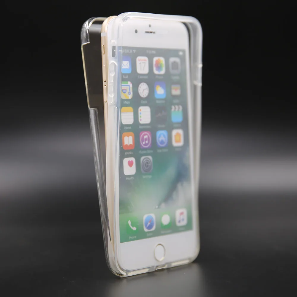 Защитный противоударный чехол с полным покрытием для iPhone 7 Plus мягкий прозрачный