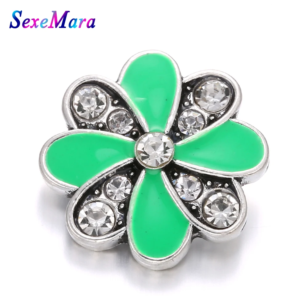 6 шт./лот картина маслом 18 мм горный хрусталь многоцветный цветок кнопка оснастки