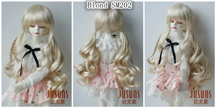 JD337 1/4 18-20 см MSD синтетический мохер BJD кукольные парики 7-8 дюймов двойные длинные пони косы парики
