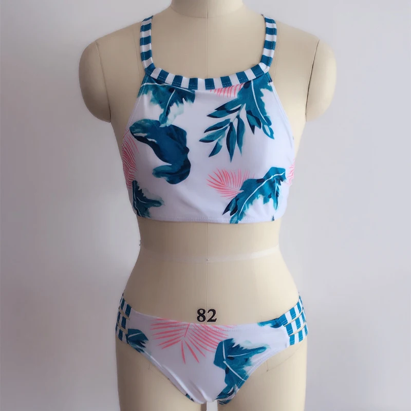 Новинка 2020 женский купальник с цветочным принтом Купальники пуш-ап заниженной