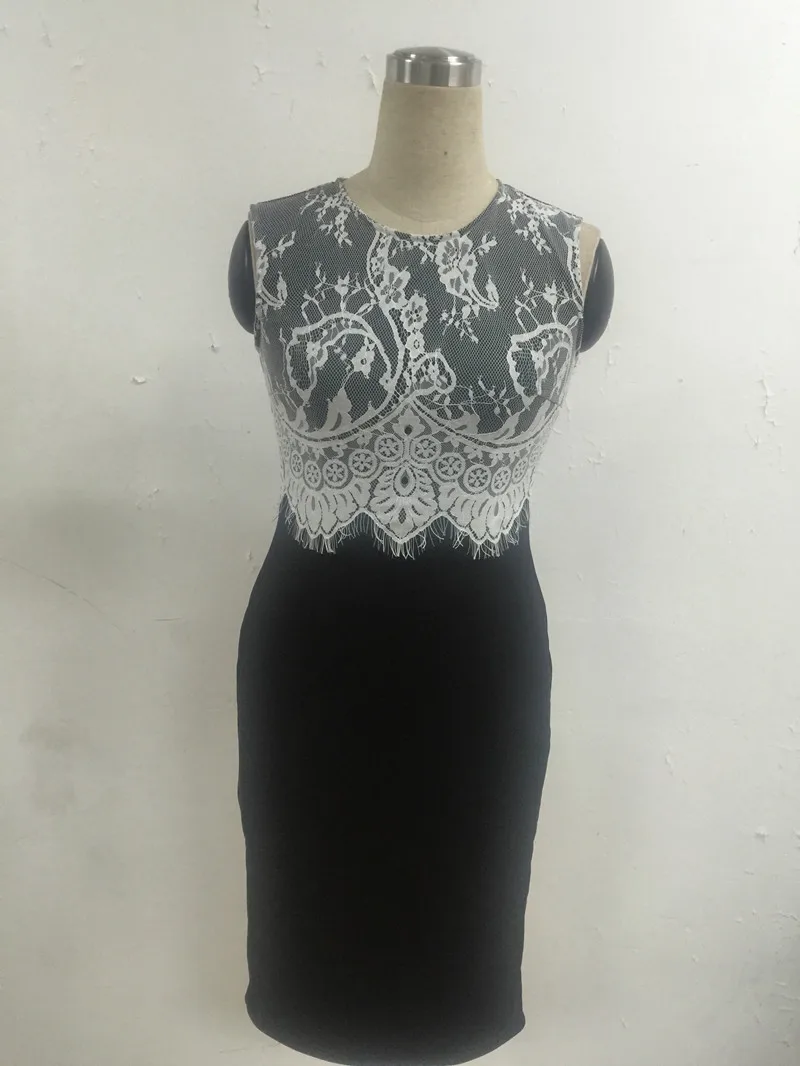 womens sexy dresses party night club dress Black Red Slim Top selling sleeveless Lace Embroidery work elegant big size XXL | Женская