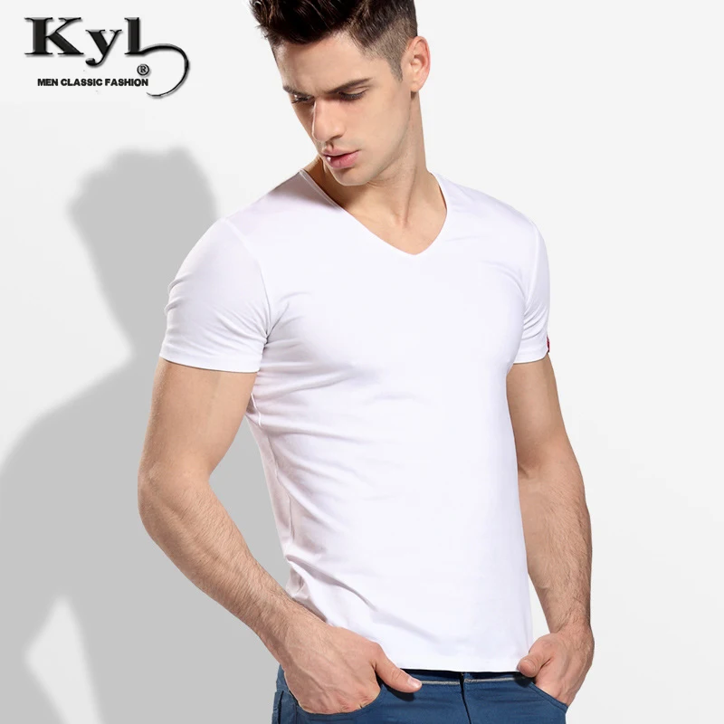 Футболка Homme 2018 Лето V Воротник Фитнес футболка Для мужчин новые модные Брендовые