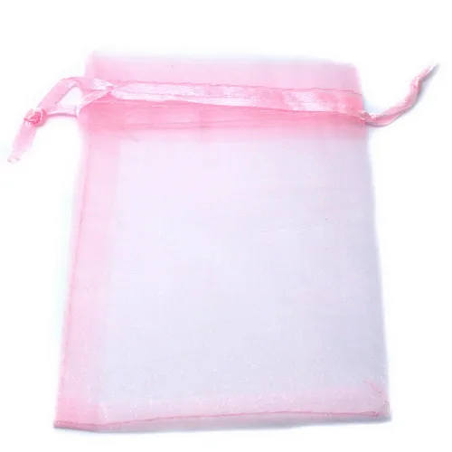 Pink 7x9 см 10 шт. мешочек из органзы свадебный подарочный пакет мешок ювелирных изделий случайный смешанный Растяжимая органза с эффектом бронзирования мешочек сумки - Цвет: Pink