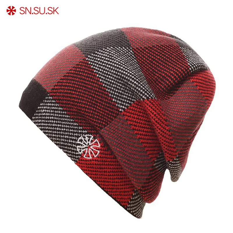 SN.SU.SK сноуборд Gorros Зимние Лыжные шапки для катания на коньках клетчатые мужчин и