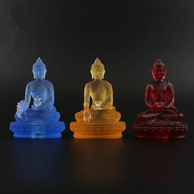 10 см качественное тибетское ремесло ручной работы с тремя ценными буддами