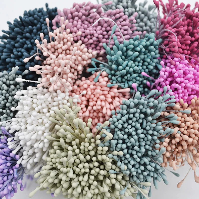 400 шт./лот многоцветный Мини DIY жемчужный цветок Двойные головки Stamen ремесло торты