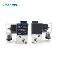 nbsanminse 2 position 3 way solenoid valve 3v 1 m5 06 normally closed pneumatic control valve airtac type
