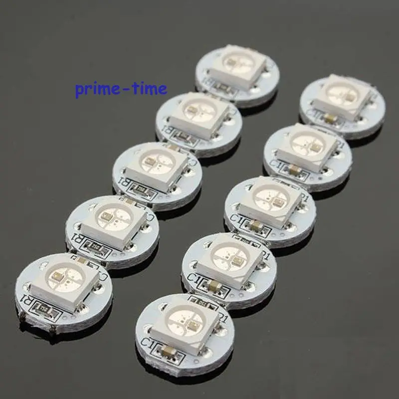 10 шт. 5 в WS2812B 5050 SMD RGB светодиодный чип Встроенный WS2811 IC адресуемый с мини печатной платой(10 мм* 3 мм) радиатор