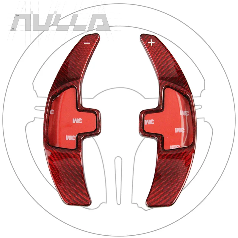 Type-C Red Look Carbon Steering Wheel Shift Paddle Extension Shifter Sticker For Mercedes Benz 2015 2016 E C S W205 GLC  Class
