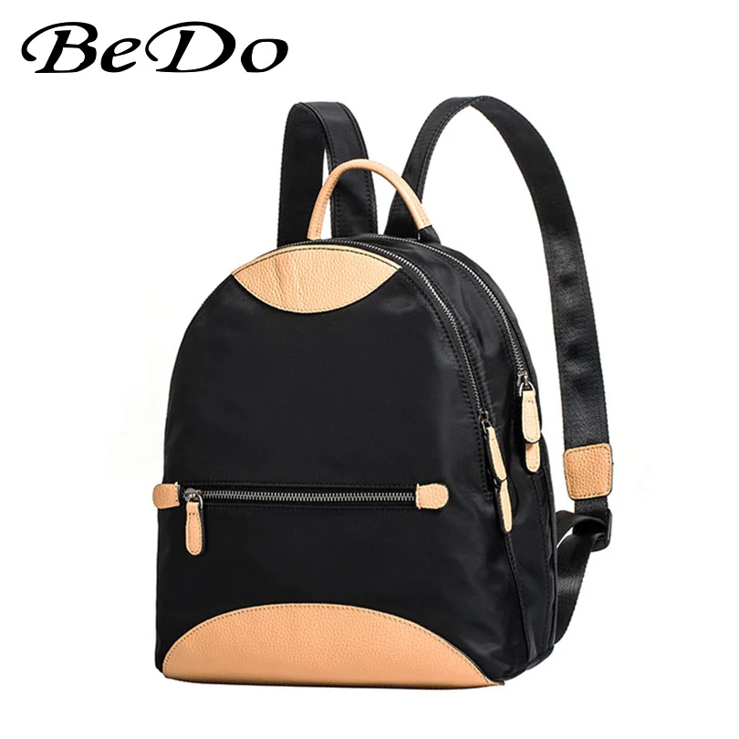 

Fashion Brand Backpacks for Girls Nylon + Genuine Leather Casual Bags Teenager Girls School Backpack Durable Female Mochila