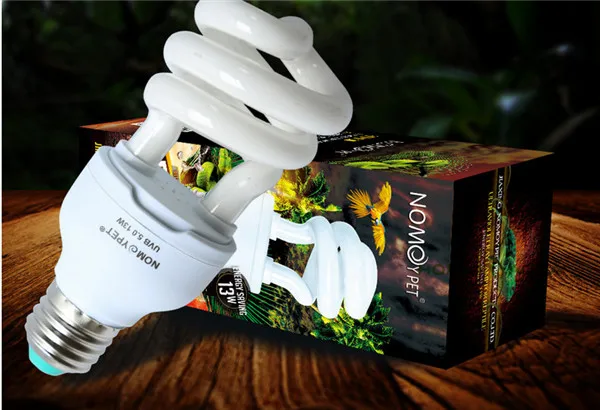 

1 piece glass NOMO reptile uvb energy saving lamp pet reptile light glow lamp daylight bulb for tortoise fish amphibians uvb5/10