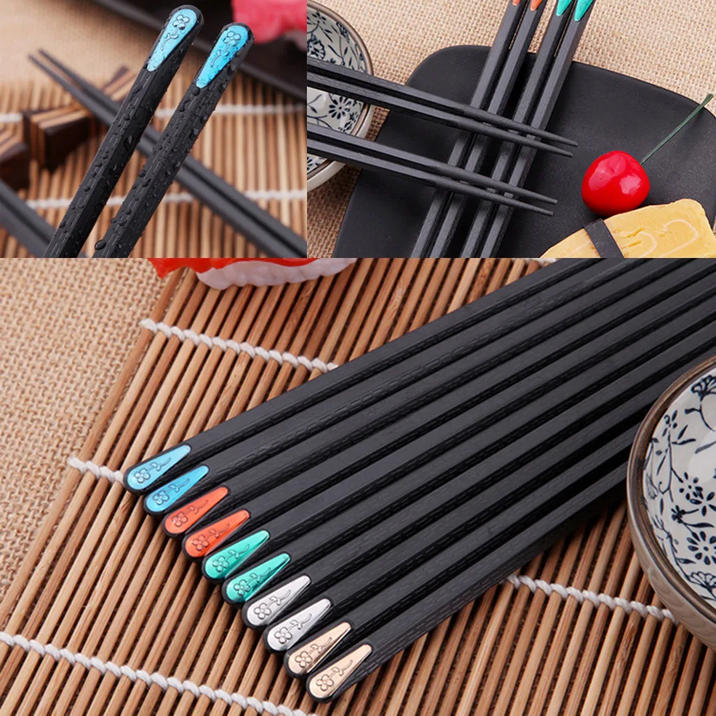 Китайские натуральные японские палочки для еды 10 пар Нескользящие суши