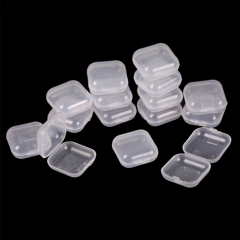 5 шт./лот портативная Мини Прозрачная пластиковая маленькая коробка крюк