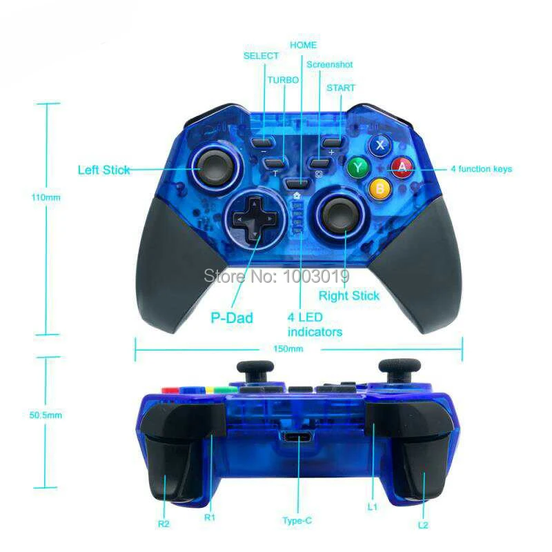 Беспроводной Bluetooth-контроллер Nintendo для консоли Nintendoswitch с вибрацией по оси