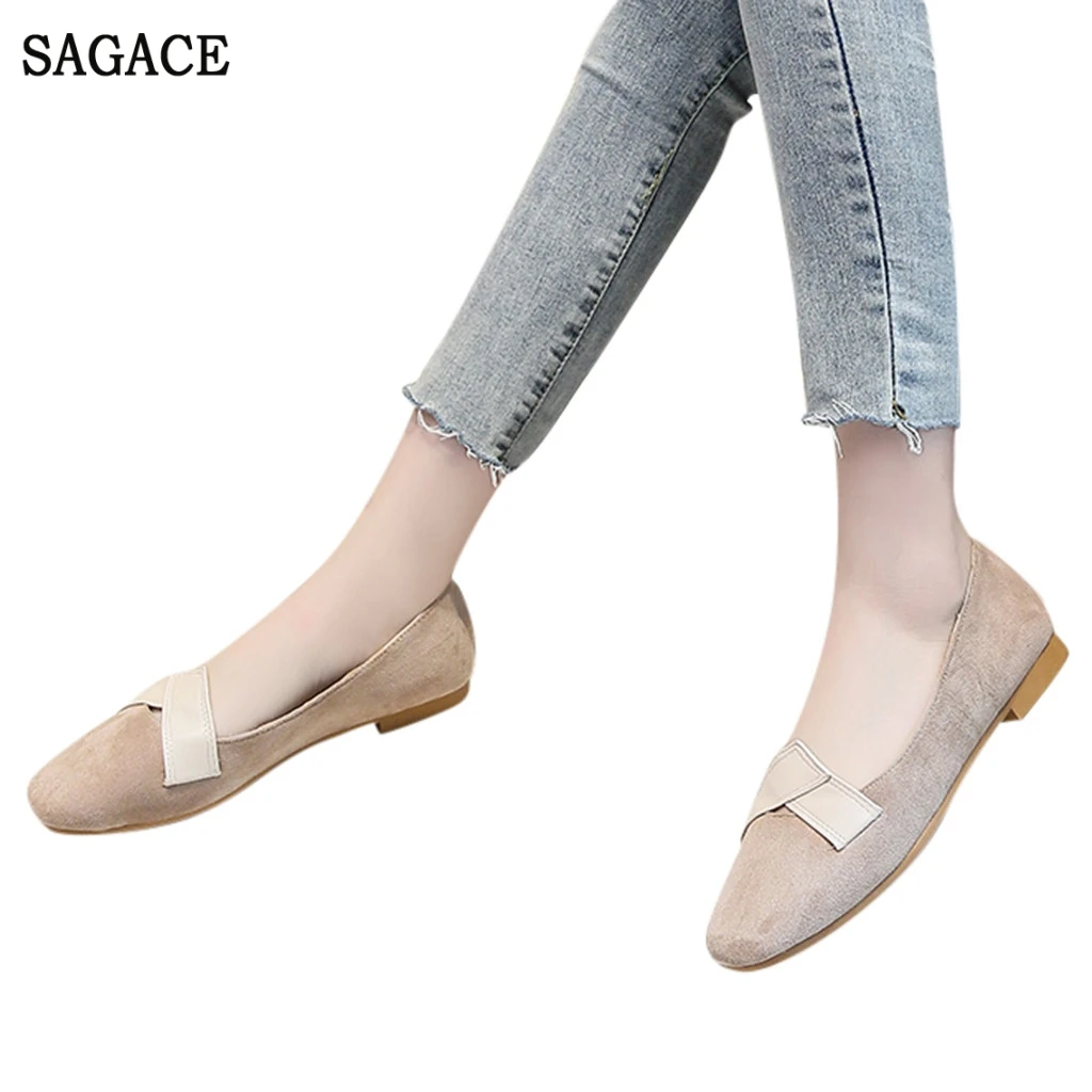 SAGACE/Женские повседневные Лоферы без шнуровки Удобная обувь застежки на плоской