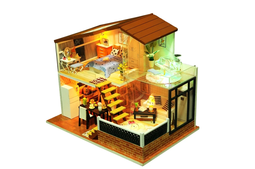 Кукольный дом ручной работы мебель Miniatura Diy кукольные домики миниатюрный кукольный домик деревянные игрушки для детей Взрослые подарок на день рождения