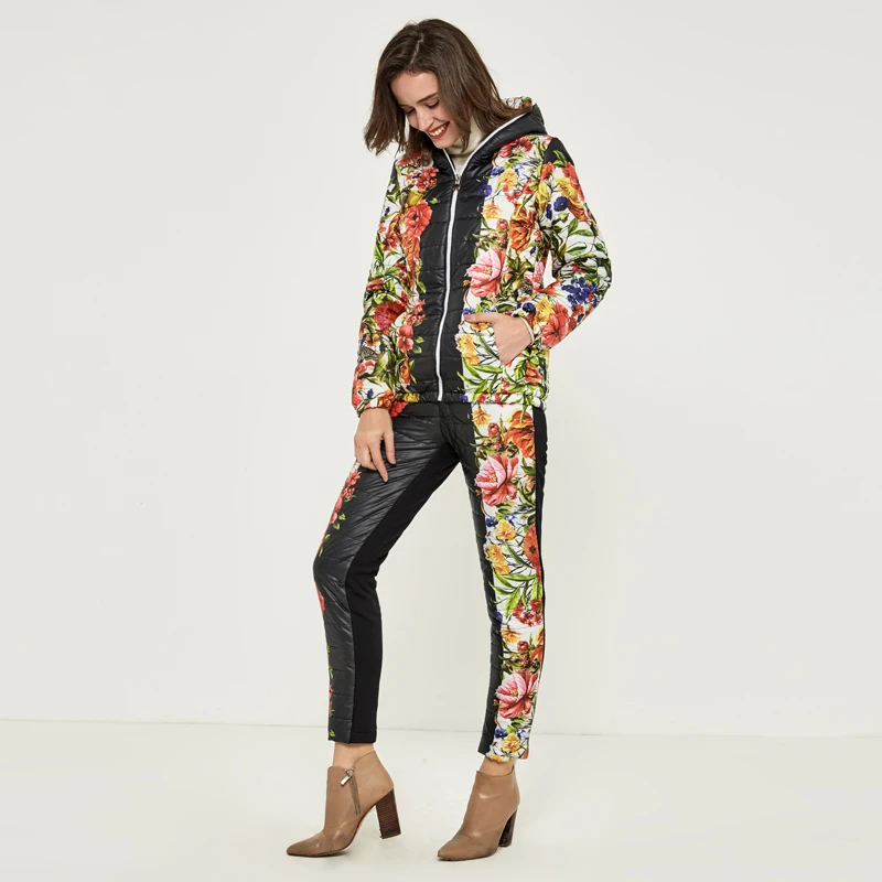 HEE GRAND/2019 Осенние хлопковые куртки для женщин повседневные с принтом капюшоном