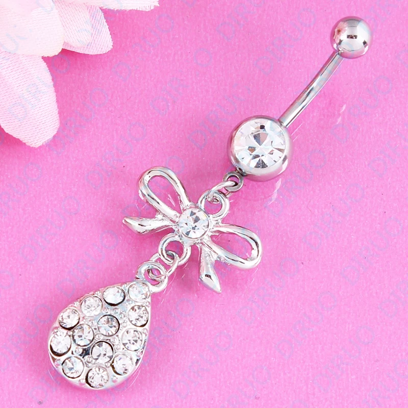 Кольцо для живота бант висячий модный пирсинг тела ювелирные изделия Розничные