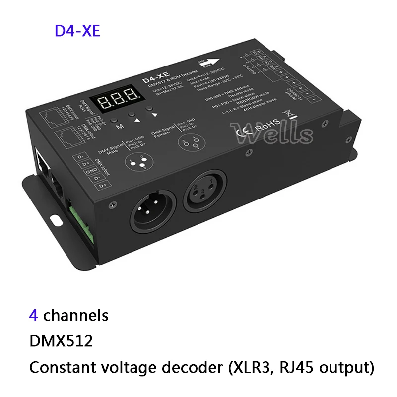 Фото 4 канала постоянного Напряжение или постоянный ток DMX512 и RDM декодер с цифровым 4 канала постоянного Напряжение или постоянный ток DMX512 и RDM декодер с цифровым