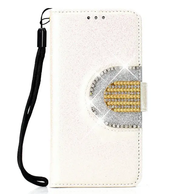 Белый Honor 7C AUM-L41 флип-чехол Funda huawei Honor 7C чехол Honor7C Bling кошелек чехол для Honor 7C Pro LND-L29 C7 7 C противоударный чехол - Цвет: Белый