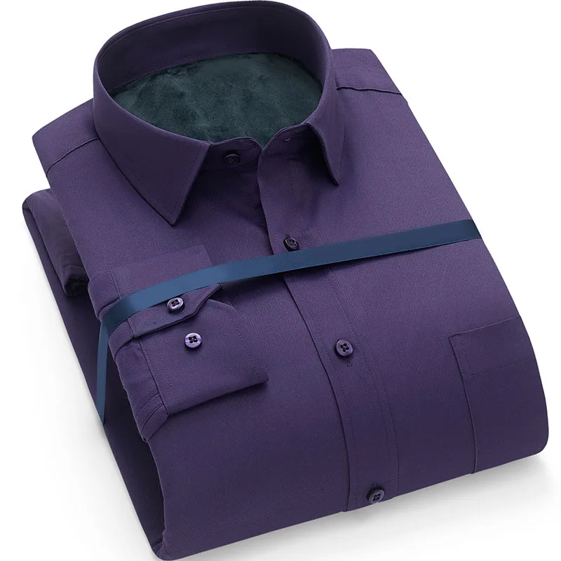 BN6012-95 MFERLIER, мужские рубашки, 5XL, 6XL, 7XL, 8XL, обхват груди 136 см, зима, осень, большой размер, длинный рукав, сохраняющий тепло, плюс размер, повседневные рубашки для мужчин - Цвет: BN6012-95