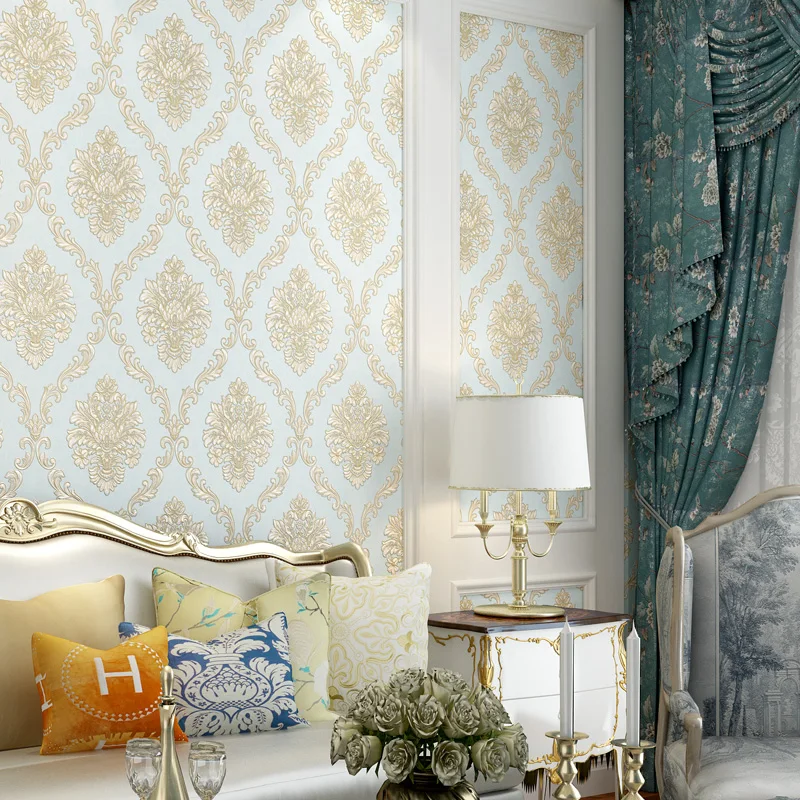 2019 новые роскошные Дамасские обои настенные для гостиной ТВ фон Декор фрески 3d