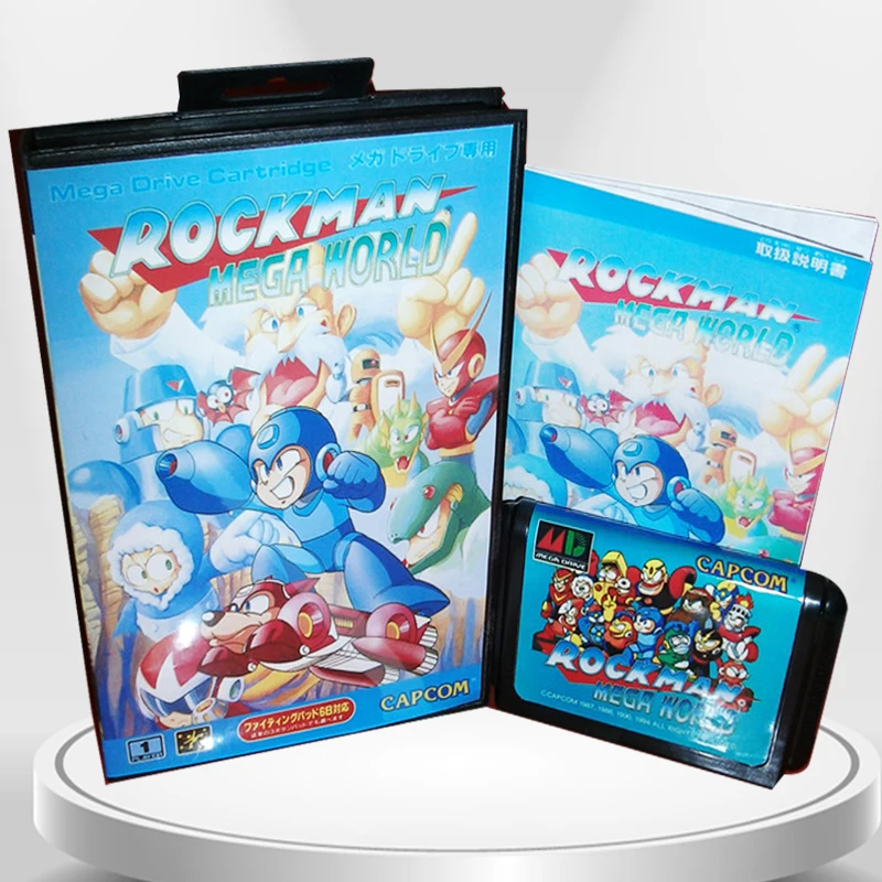 RockMan Mega World японская крышка с коробкой и руководством для MD MegaDrive Genesis видеоигровая
