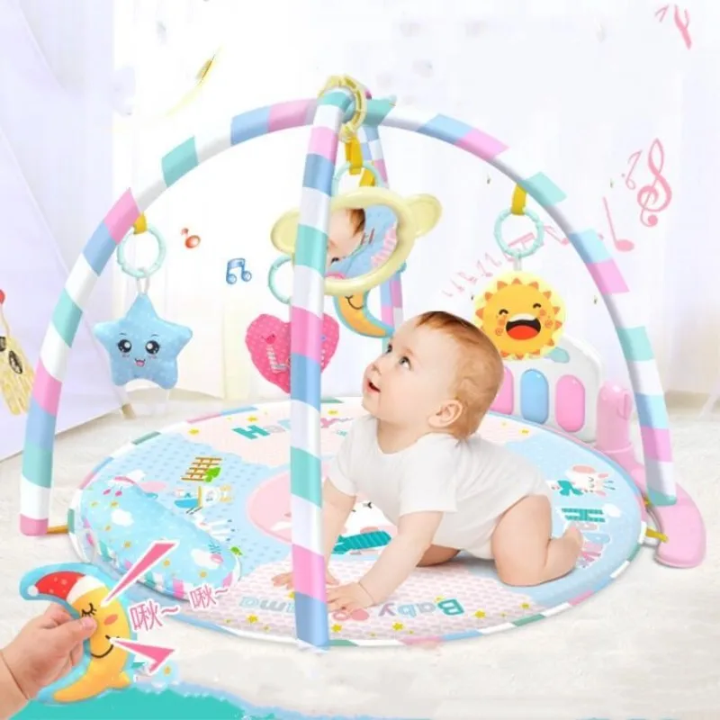 Детский коврик-пазл с мультяшными игрушками для малышей