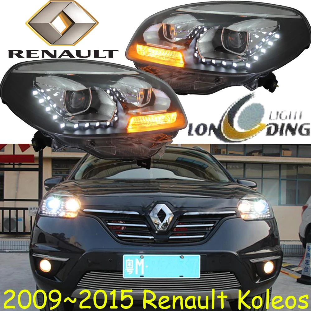 Автомобильный бампер фары Koleos головной светильник 2009 ~ 2015y светодиодный DRL