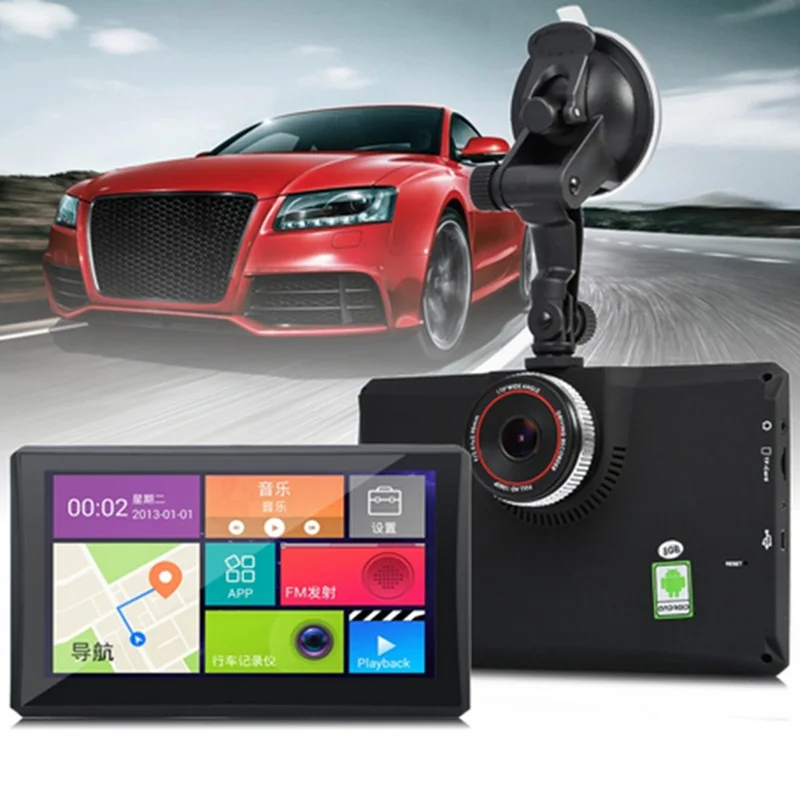 Автомобильный видеорегистратор 7 дюймов GPS навигатор Android 1080P портативный