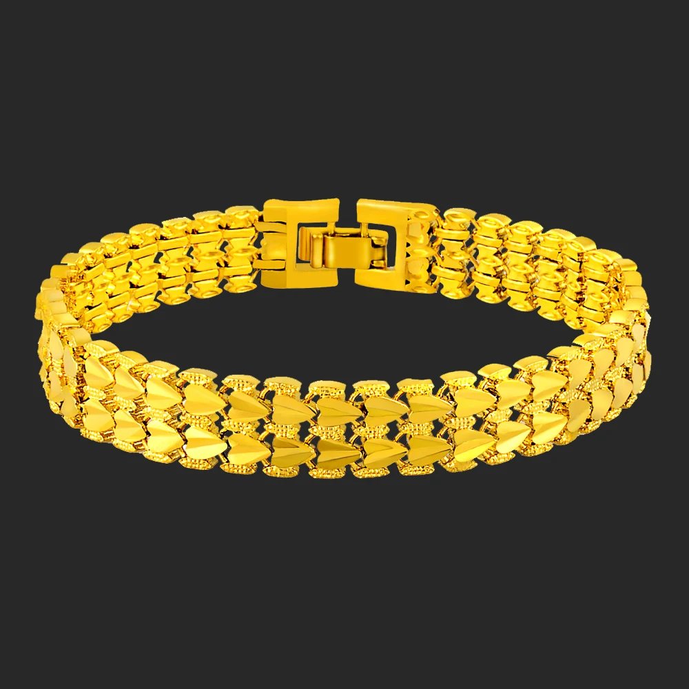 Очаровательные 24K позолоченные Многослойные сердечки с медными цепочками