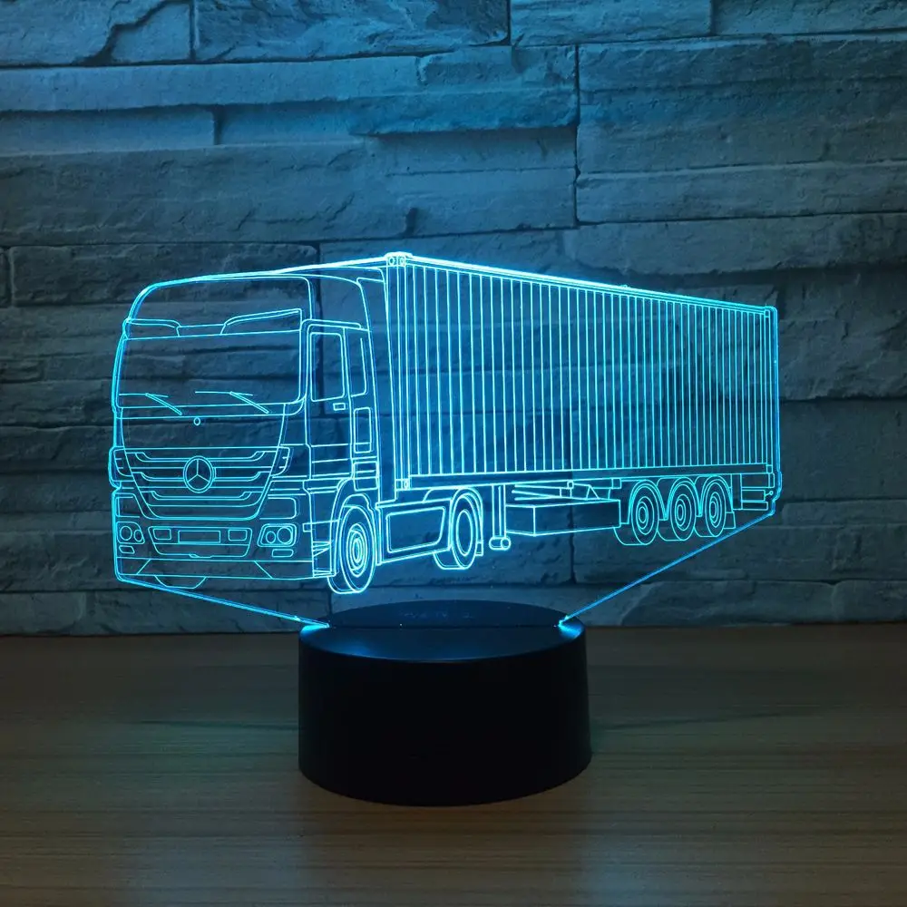 Контейнер грузовик 3D дистанционное управление 7 цветов лампа визуальные