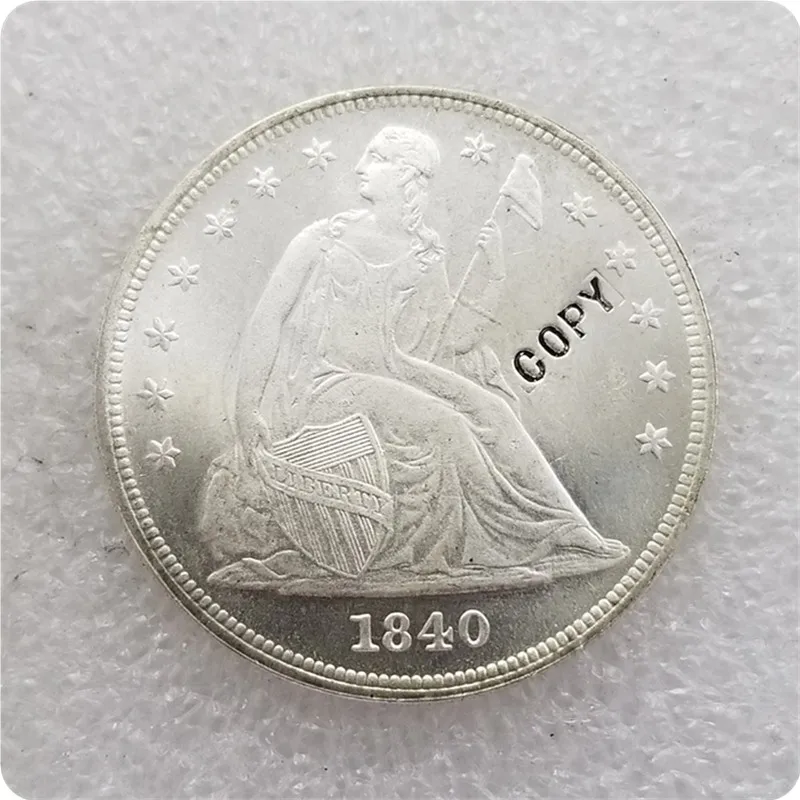 Копия монеты США UNC 1840-1869 Seated Liberty 1 доллар UNC-копия монеты-копия искусственных