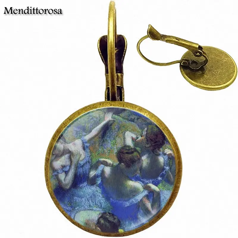 Серьги клипсы Degas Prima Paris для девочек бронзовые/Серебристые/золотистые|drop