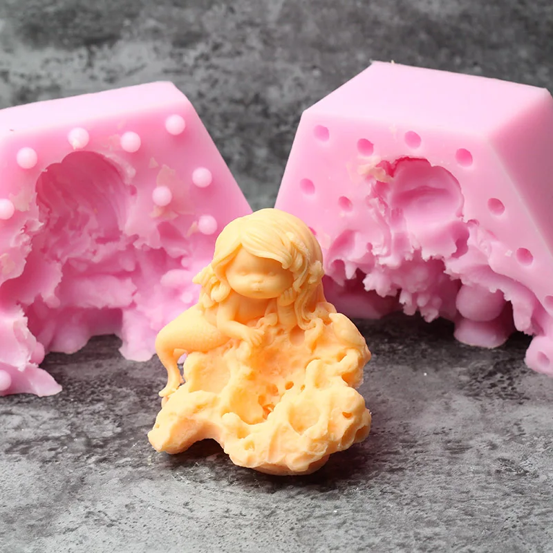 Силиконовые свечи мыло Плесень 3D русалка кукла ручной работы шоколадные конфеты