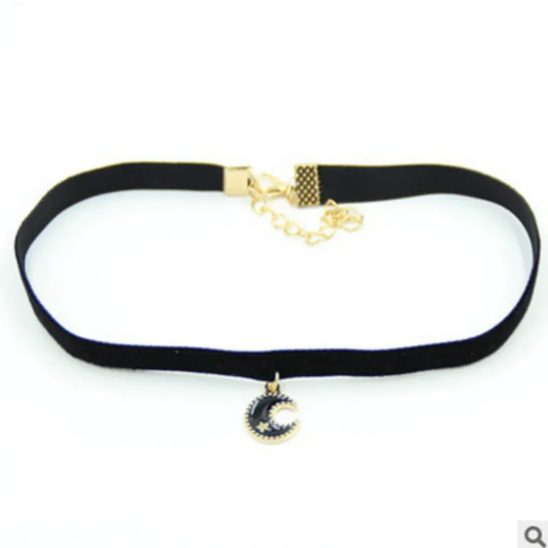 Черно-белые бархатные Чокеры ожерелья для женщин в стиле панк готика эффектное