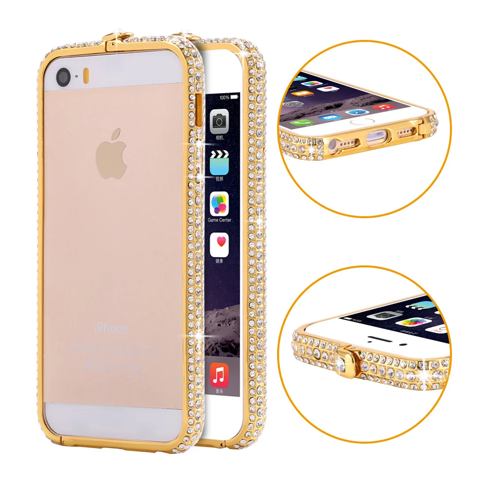 Kisscase Роскошные Алмаз бампер для iPhone 6 6s Plus 7 металлический корпус со стразами