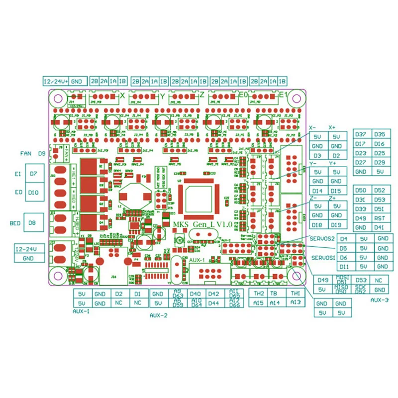 3D Printer Board MKS Gen L V1.0 Controller with 5Pcs TMC2209V2.0 for Ramps1.4/Mega2560 R3 SGA998 | Компьютеры и офис