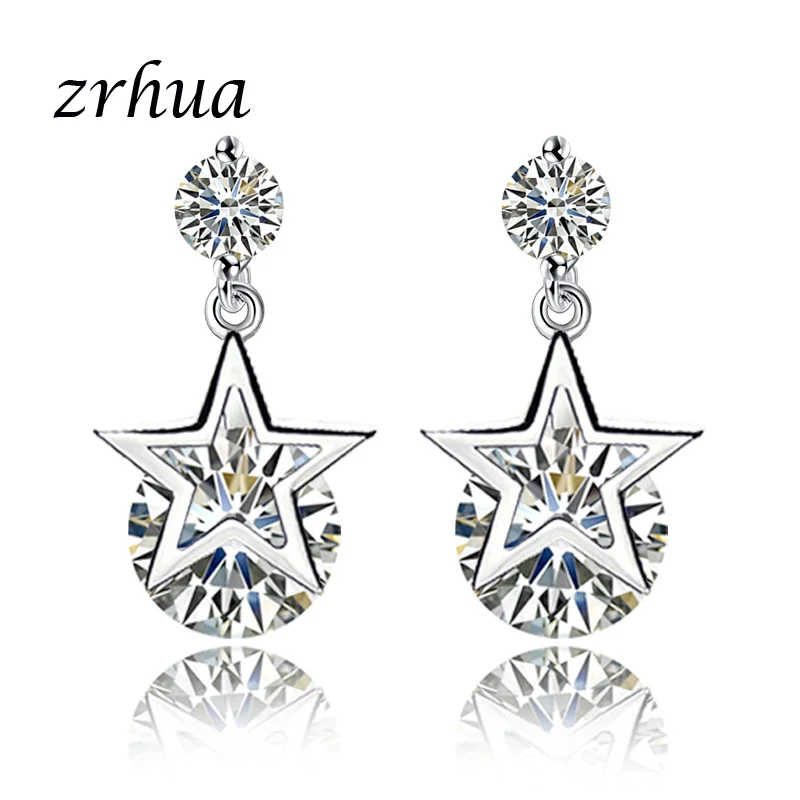 ZRHUA 925 стерлингового серебра 2019 Новое поступление Модный Блестящий Кристалл