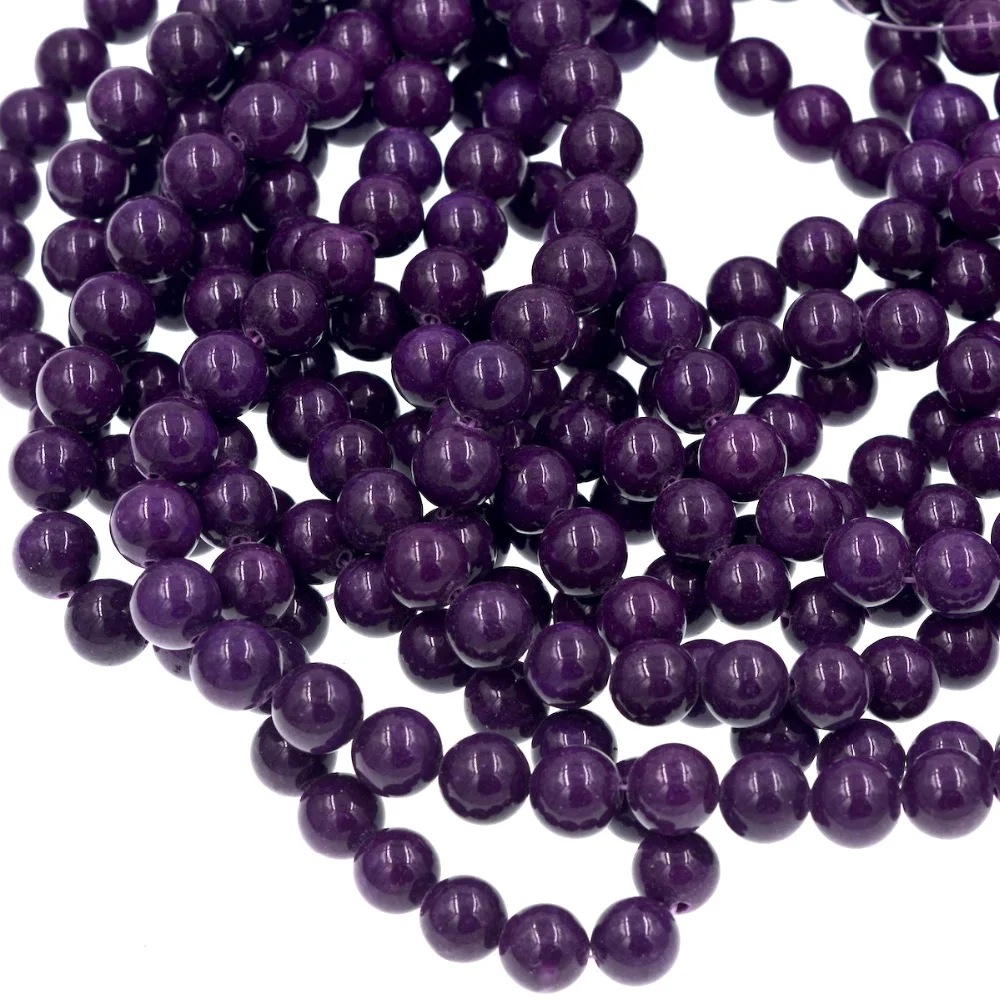 

10mm round purple stone beads full strand