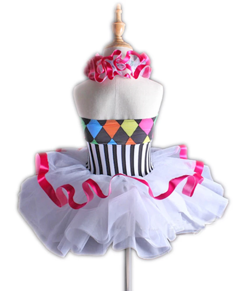 Printed neck hung children practise female ballet new bitter fleabane high-grade dress stage | Тематическая одежда и