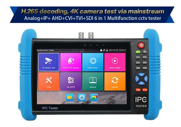 IPC9800 плюс 4 к H.265/H.264 CCTV камера тестер 8MP TVI CVI 5MP AHD SDI CVBS ip-камера Тестер монитор с TDR, мультиметр