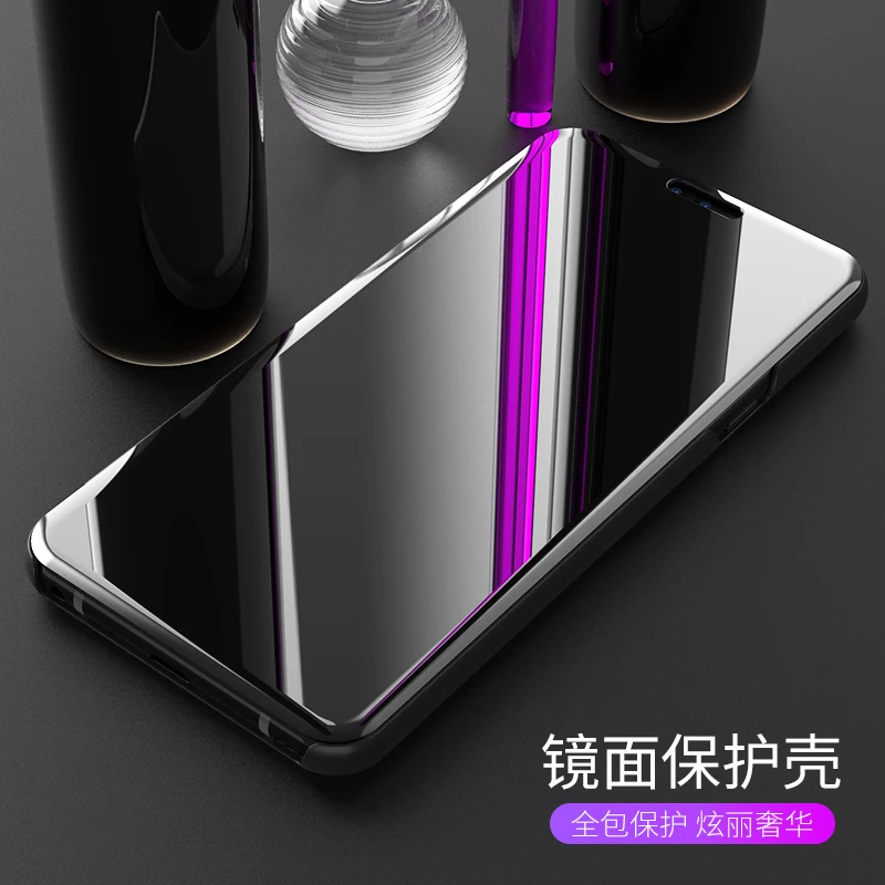Zxtrby Smart View Case For LG V40 Luxury Flip Stand Mirror Phone Cover Shell Clear Screen PC Cases |