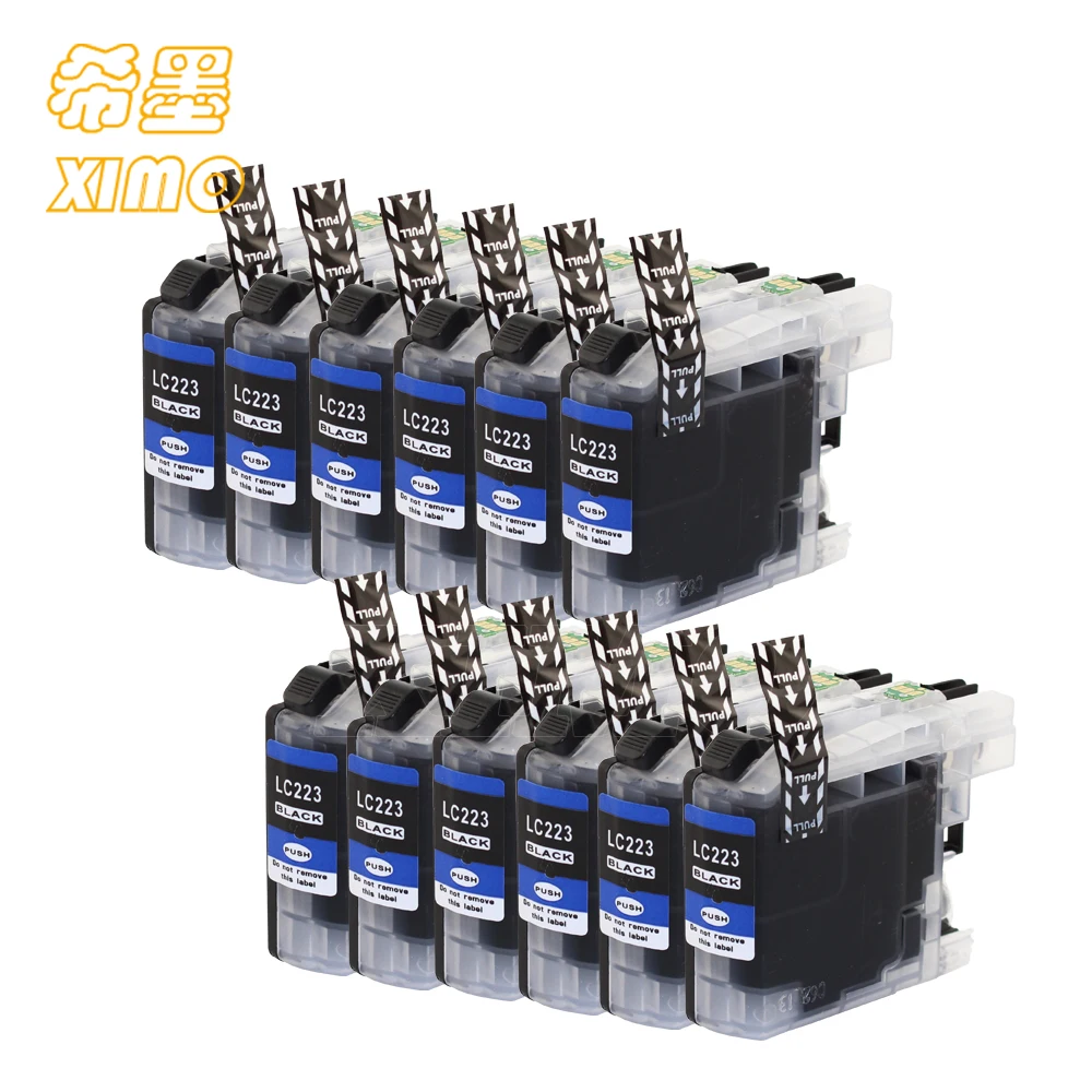 XIMO 12 Упаковка чернильных картриджей LC223 LC221 BK для Brother MFC J5320DW J5620DW J5625DW|ink cartridge|brother