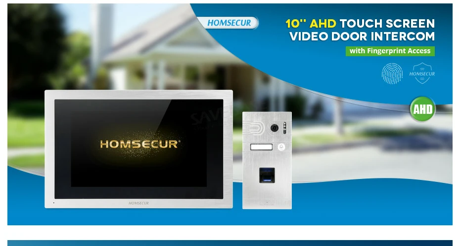 HOMSECUR 1" видео и аудио домофон с отпечатков пальцев камера для дома/плоский BC061HD-S+ BM114HD-S